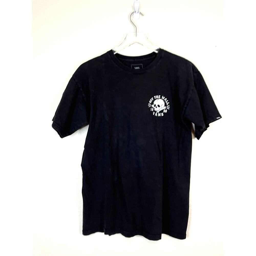 Vans Graphic Print Crew Neck Black Tee Men's Size Medium